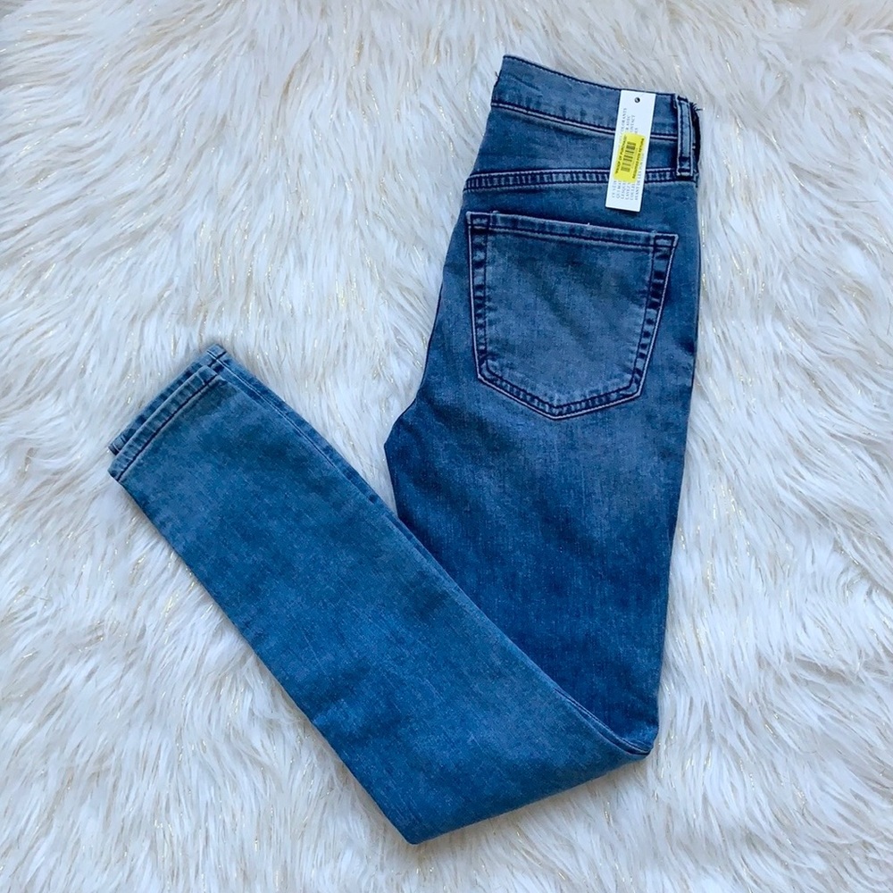 Free people high rise distressed skinny jeans